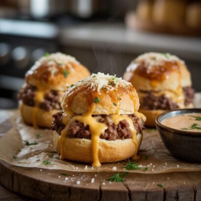 Garlic Parmesan Cheeseburger Bombs
