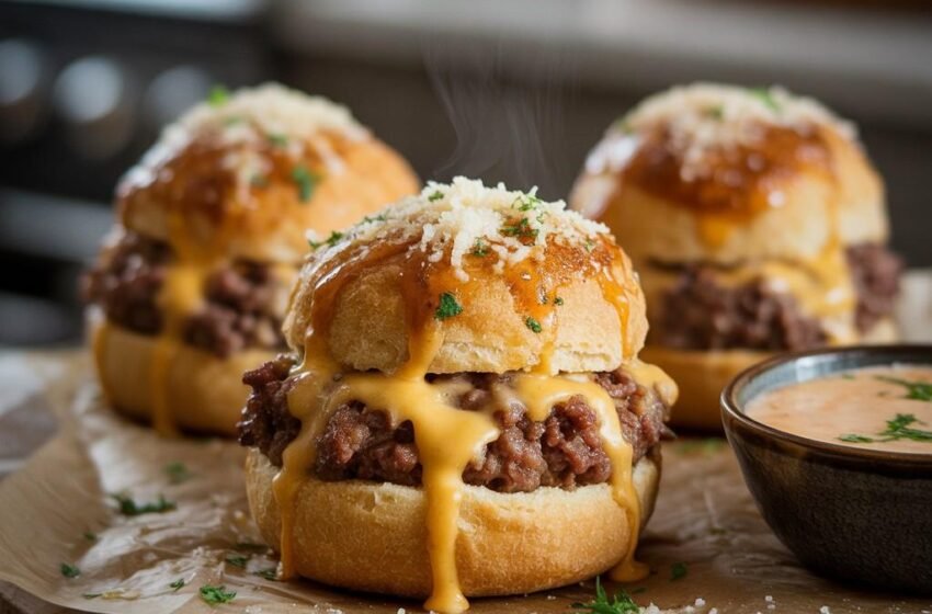 Garlic Parmesan Cheeseburger Bombs