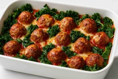 Thumbnail for Why Everyone’s Talking About This Keto Meatball Parm & Kale Casserole Recipe