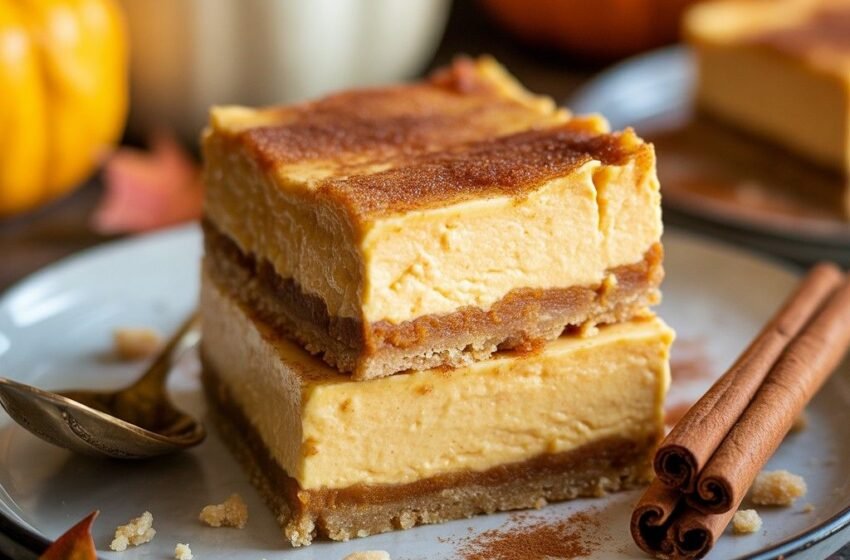 Keto Pumpkin Cheesecake Bars