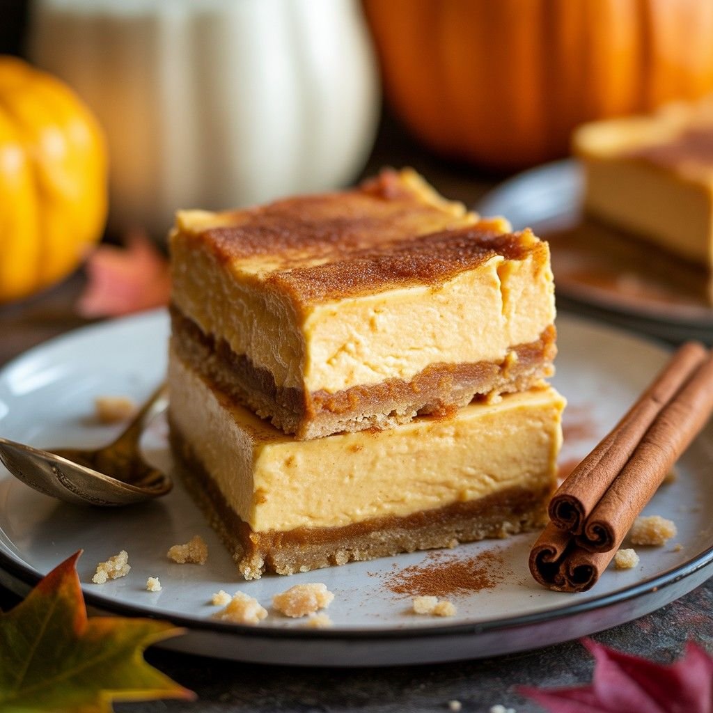 Keto Pumpkin Cheesecake Bars