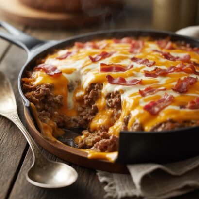 Carnivore Skillet Cheeseburger Casserole