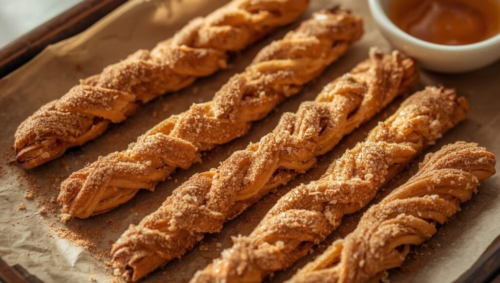 Cinnamon Sugar Puff Pastry Twists (Low Sugar Option)