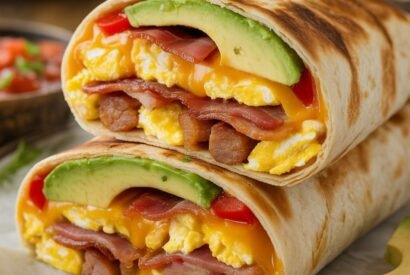 Thumbnail for Creamy Keto Breakfast Wrap with Spinach & Bacon