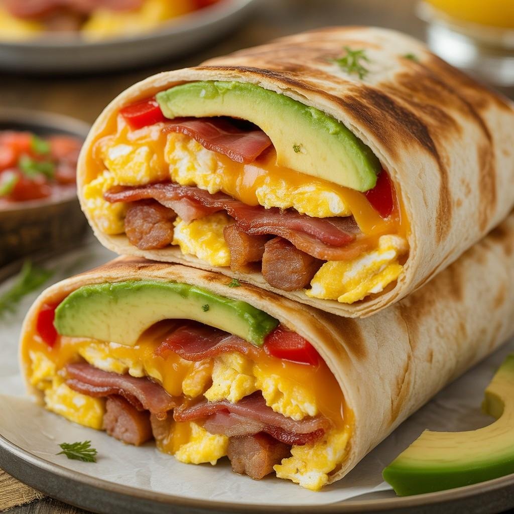 Creamy Keto Breakfast Wrap with Spinach & Bacon