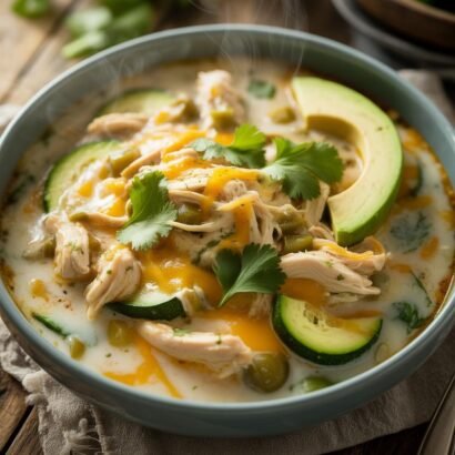 Creamy Low-Carb White Chicken & Zucchini Chili
