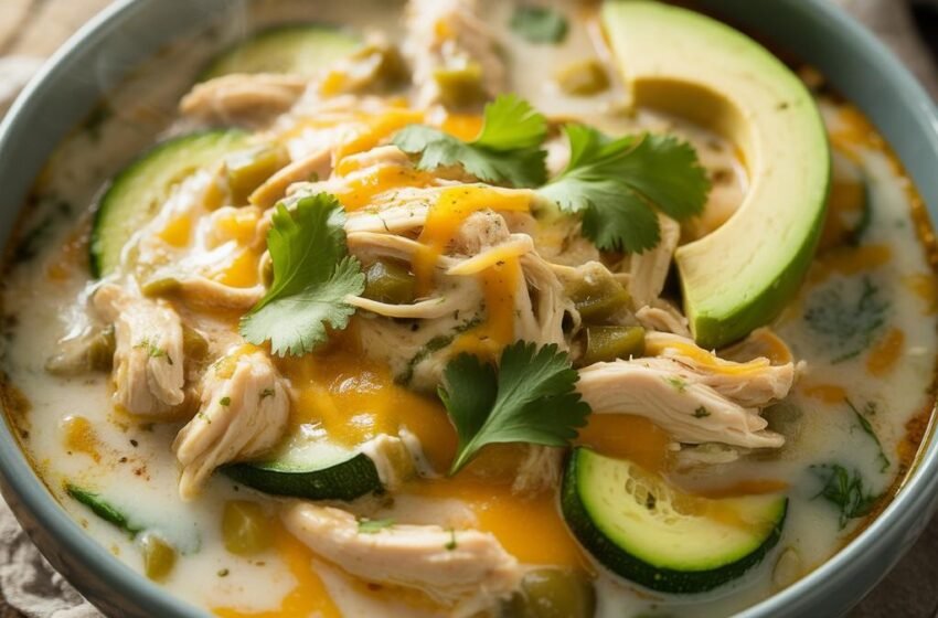 Creamy Low-Carb White Chicken & Zucchini Chili