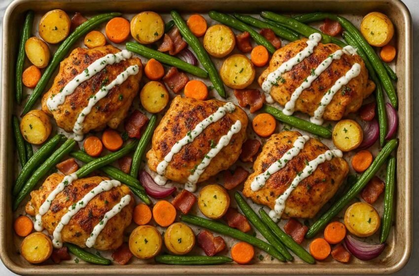 Crispy Chicken Bacon Ranch Sheet Pan Dinner