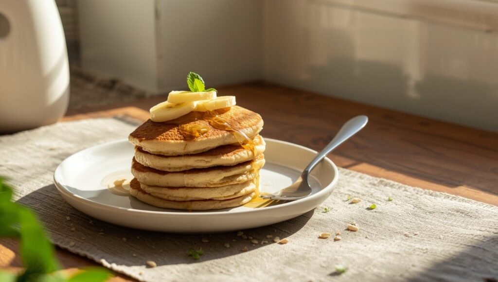 Fluffy Banana Oat Pancakes (Gluten-Free & Refined Sugar-Free)