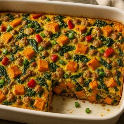 High Protein Sweet Potato Breakfast Casserole