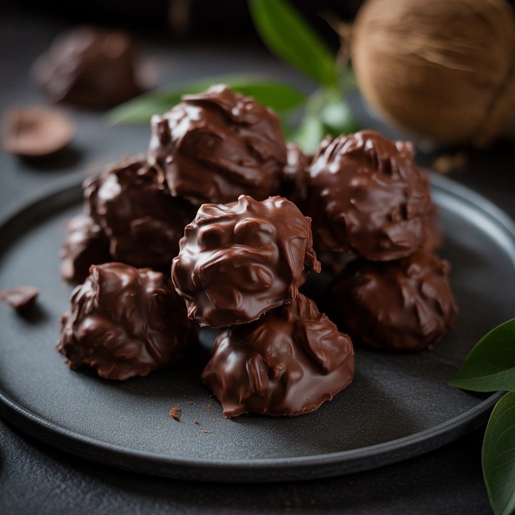 No-Bake Chocolate Coconut Keto Cookie Clusters