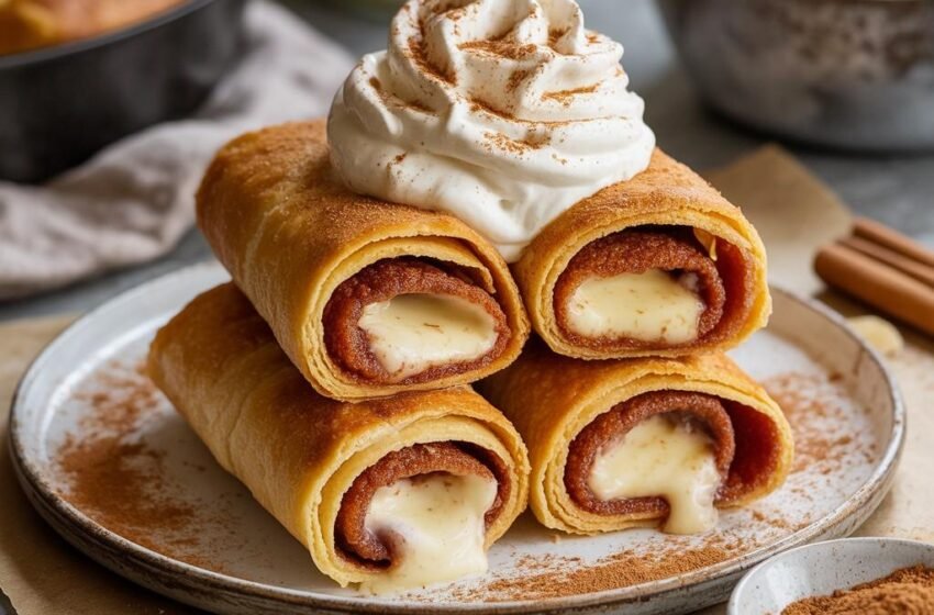 Crispy Keto Cinnamon Cream Cheese Roll Ups
