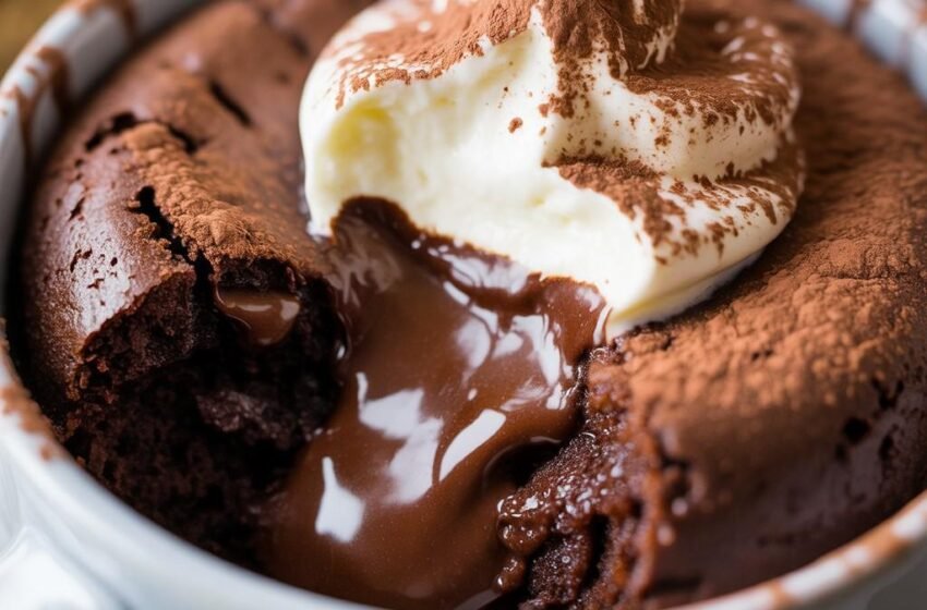 Ultra-Fudgy Low-Carb Chocolate Lava Mug Cake