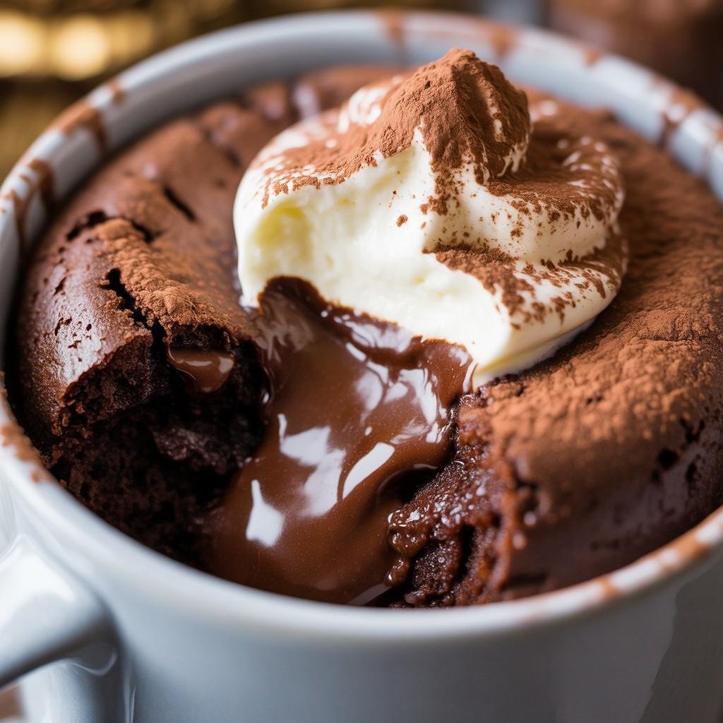 Ultra-Fudgy Low-Carb Chocolate Lava Mug Cake