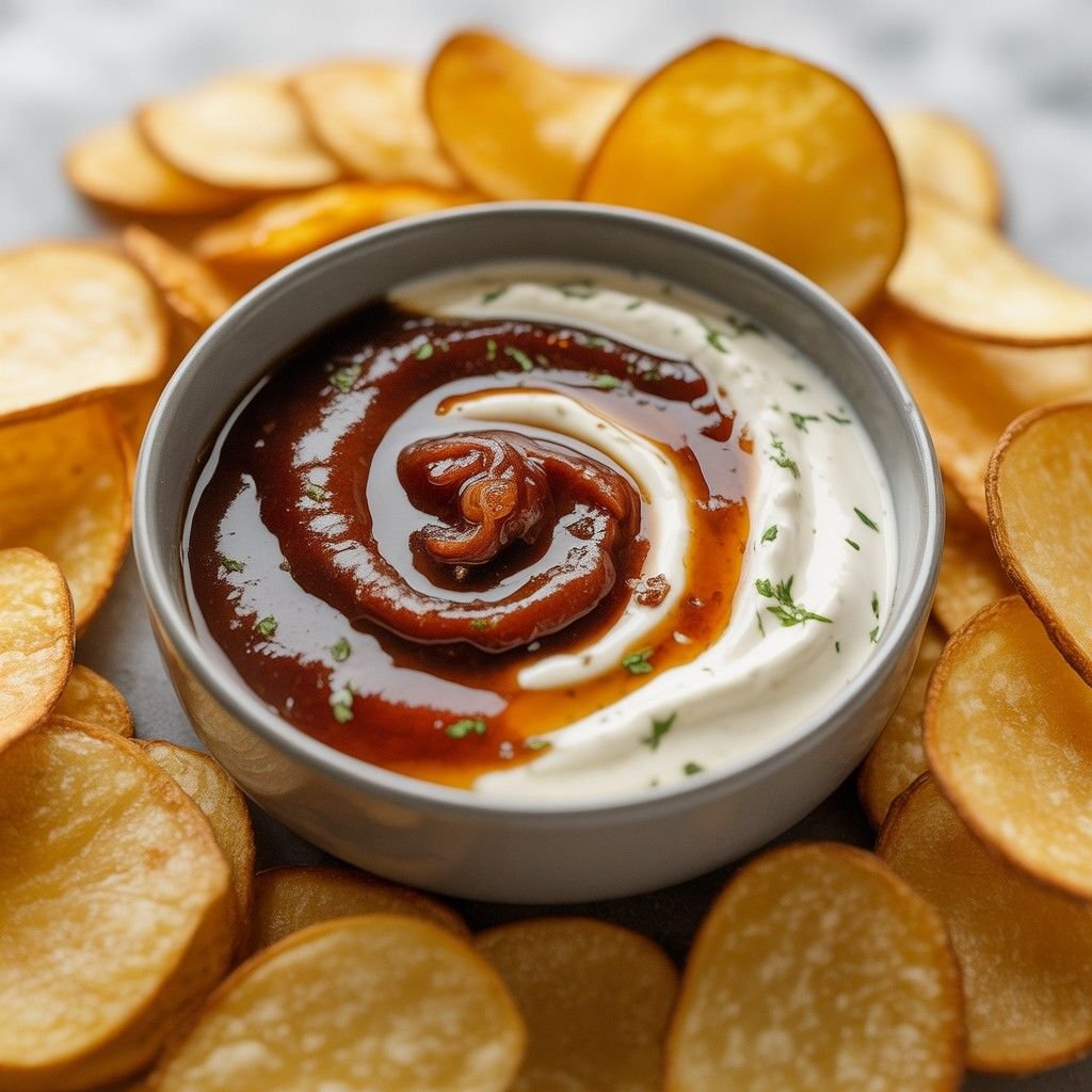 creamy caramelised onion chutney and sour cream dip