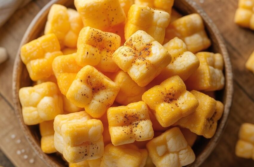 High-Protein Savory Cheddar-Pepper Popcorn Bites