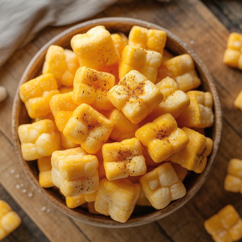 High-Protein Savory Cheddar-Pepper Popcorn Bites