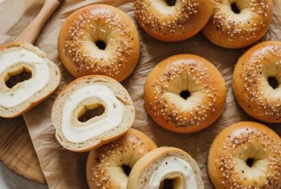 Thumbnail for Chewy Almond-Flour & Mozzarella Low-Carb Bagels