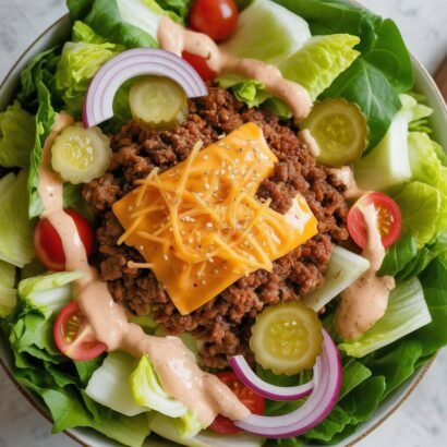 low-carb burger-bowl salad