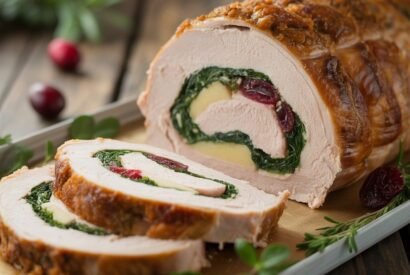 Thumbnail for Ultra-Juicy High Protein Turkey Roulade with Cranberry Spinach