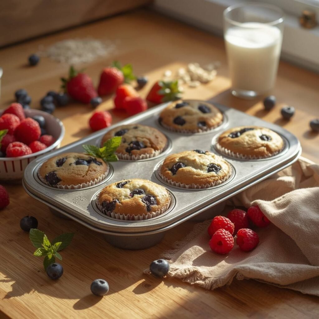 Blueberry cottage cheese muffins