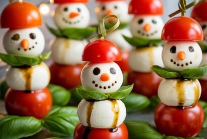 Thumbnail for Christmas Caprese Snowman Skewers