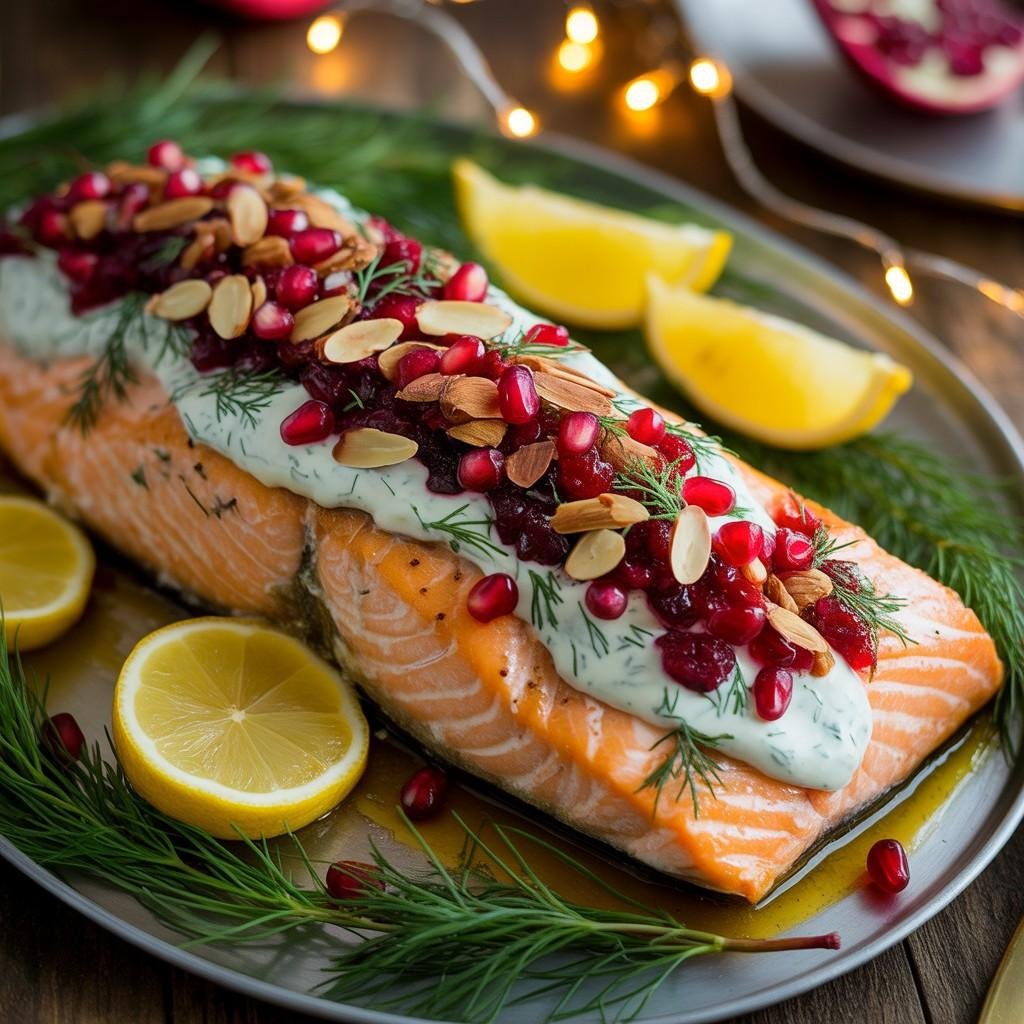 Christmas baked salmon
