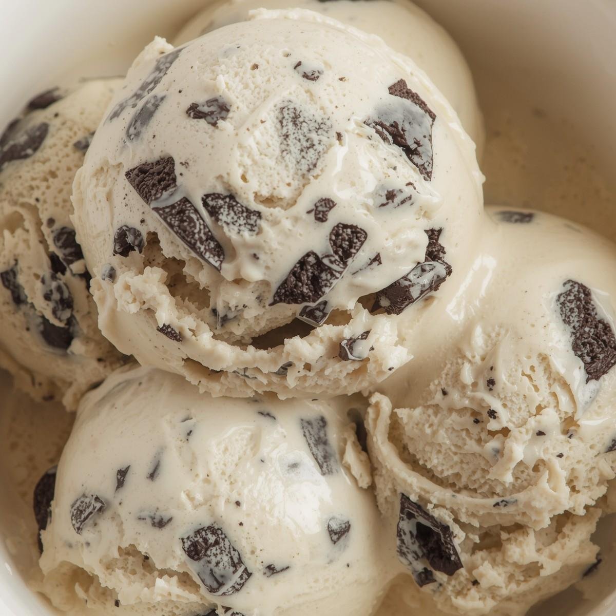 Creamy cookies and cream ice cream