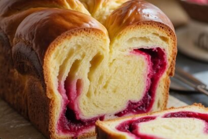 Thumbnail for Raspberry Swirl Brioche Loaf