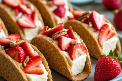 Thumbnail for Strawberry Crunch Cheesecake Tacos