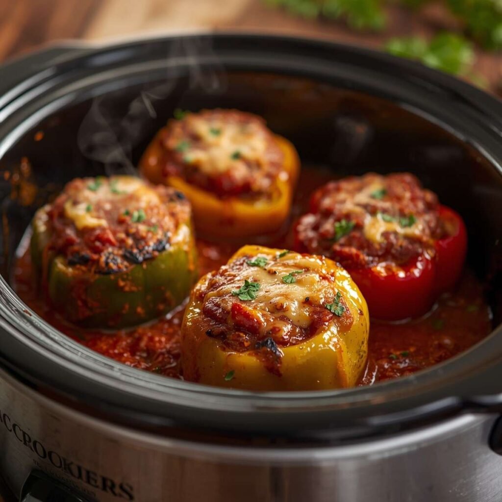 Stuffed peppers in crockpot