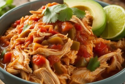 Thumbnail for Simple Salsa Chicken in a Slow Cooker with High Protein