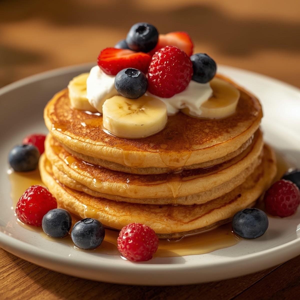 high-protein banana pancakes