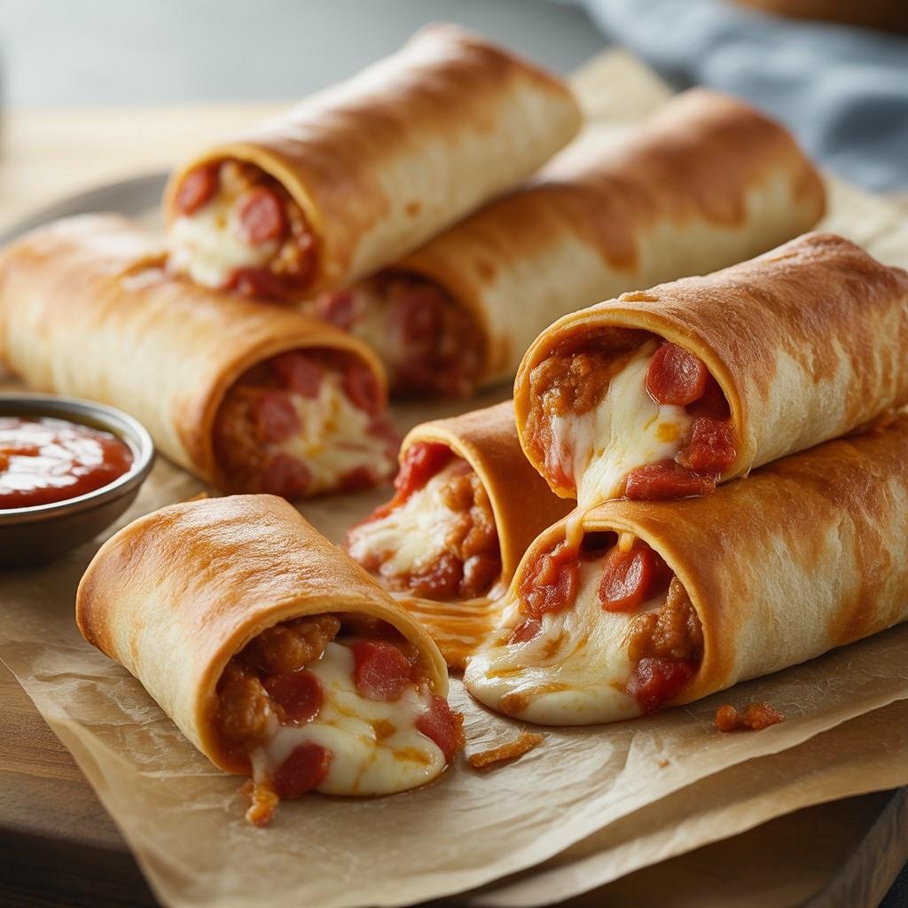 high-protein pepperoni pizza rolls