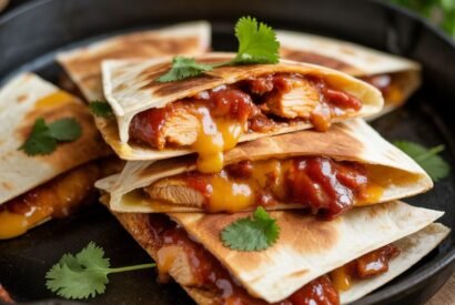 Thumbnail for Crispy Honey BBQ Chicken Quesadillas