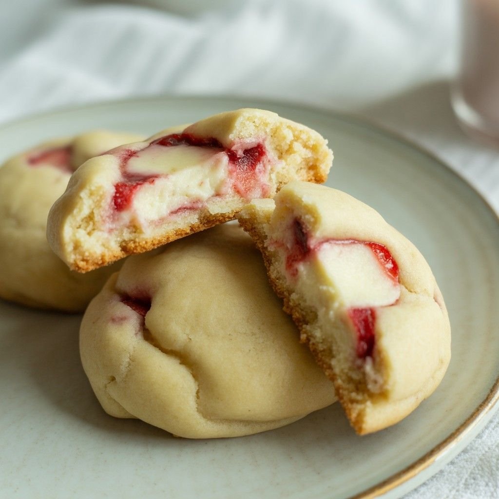 strawberry cheesecake stuffed cookies