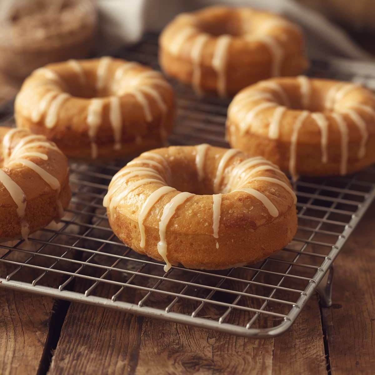 Baked banana bread donuts
