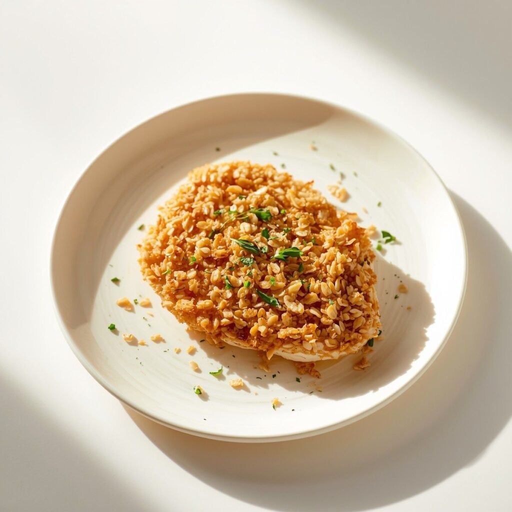 Baked oat crusted chicken