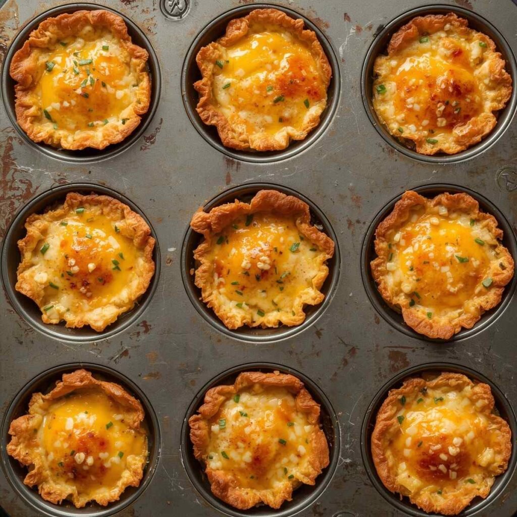 Baked tuna melt cups in muffin