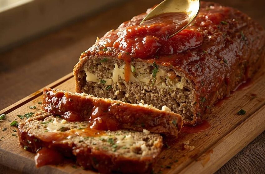 Best Italian Meatloaf Infused with Herbs Cheese & Savory Tomato Sauce