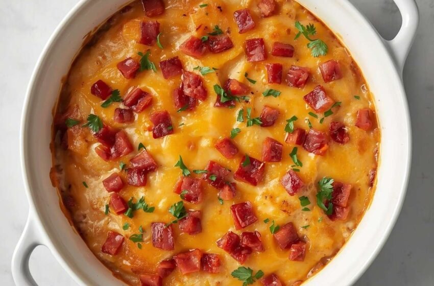 Cheesy Low-Carb Keto BBQ Chicken Casserole