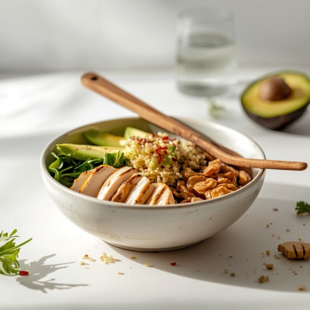 Chicken avocado protein bowl