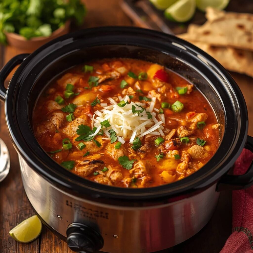 Chicken enchilada soup in crockpot