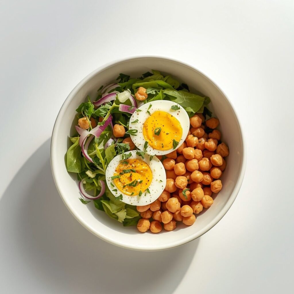 Chickpea egg salad bowl