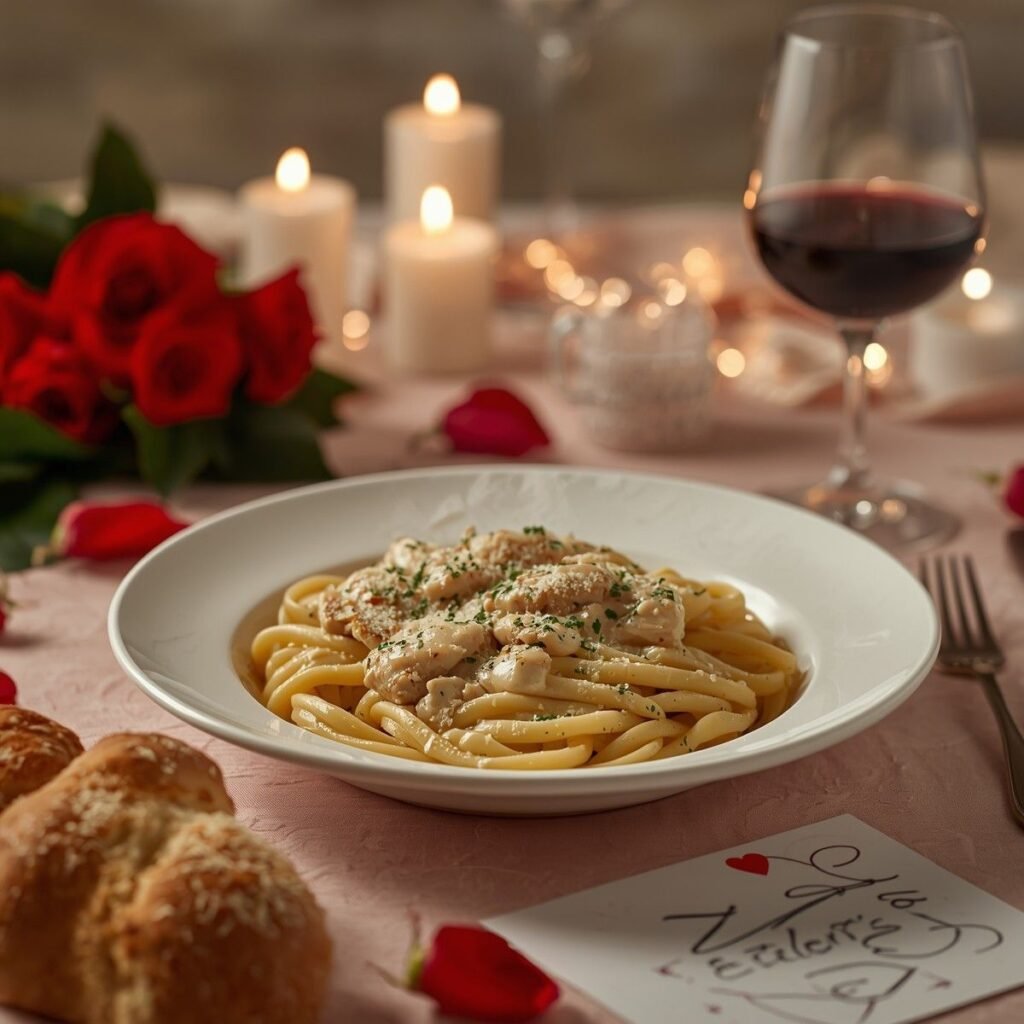 Creamy chicken Alfredo pasta