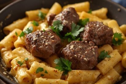 Thumbnail for Cajun Steak Tips with Creamy Parmesan Rigatoni