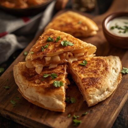 Crispy High-Protein Chicken Ranch Quesadilla