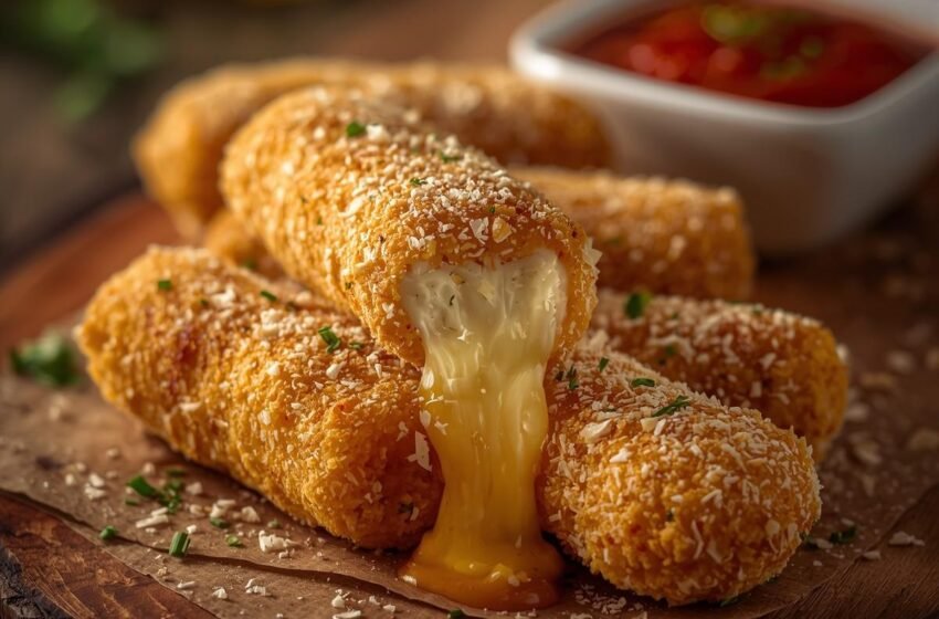Crispy Keto Mozzarella Sticks