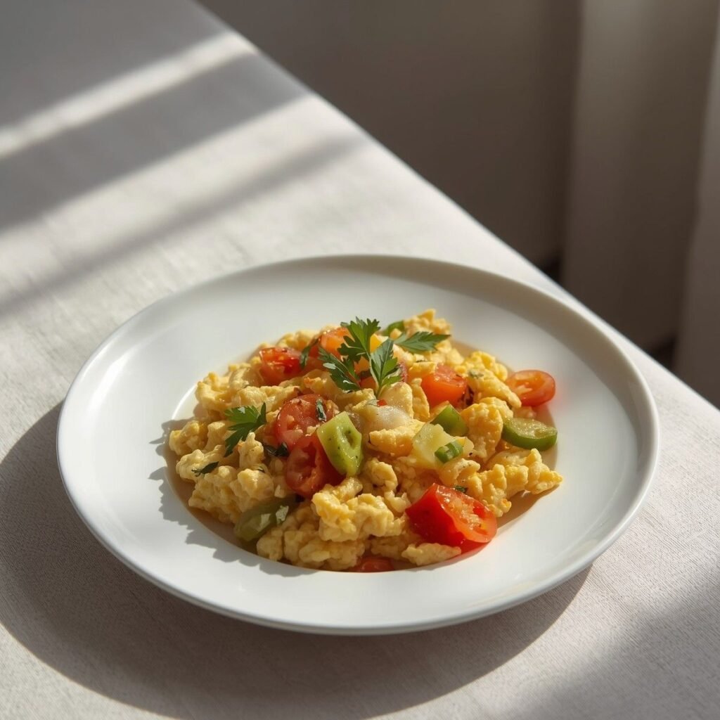 Egg white vegetable scramble