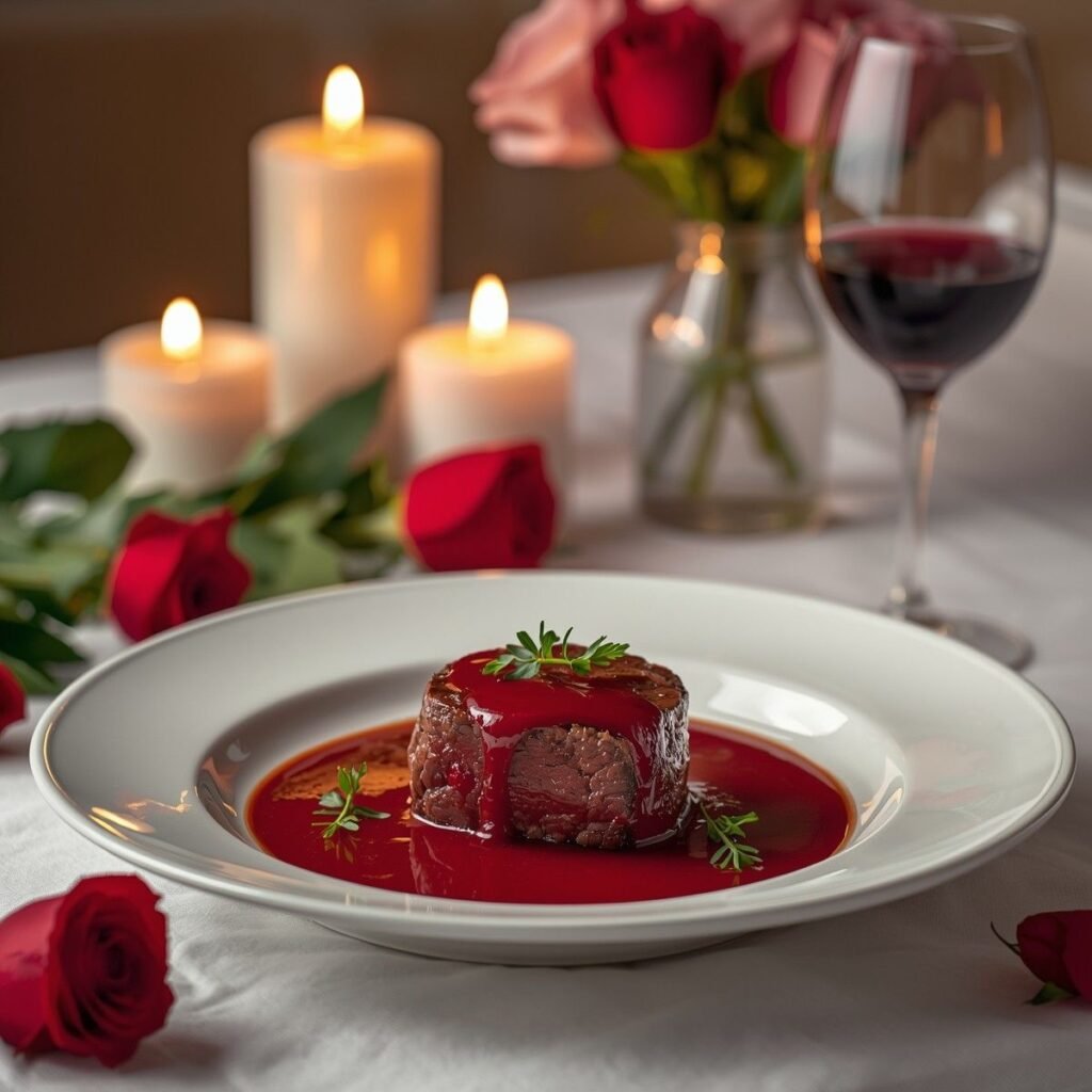 Filet mignon with red wine sauce